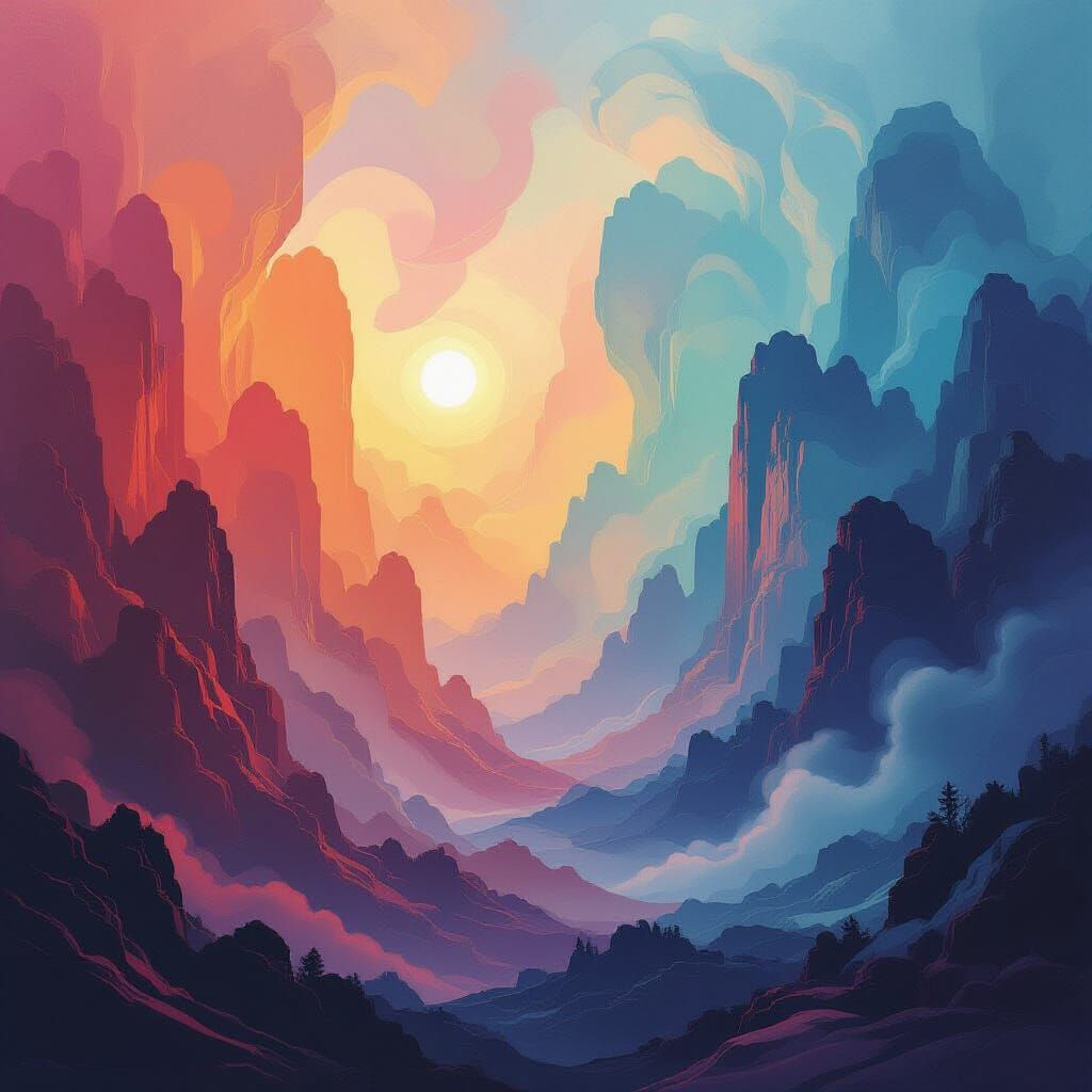 Abstract Forms in Ethereal Digital Art