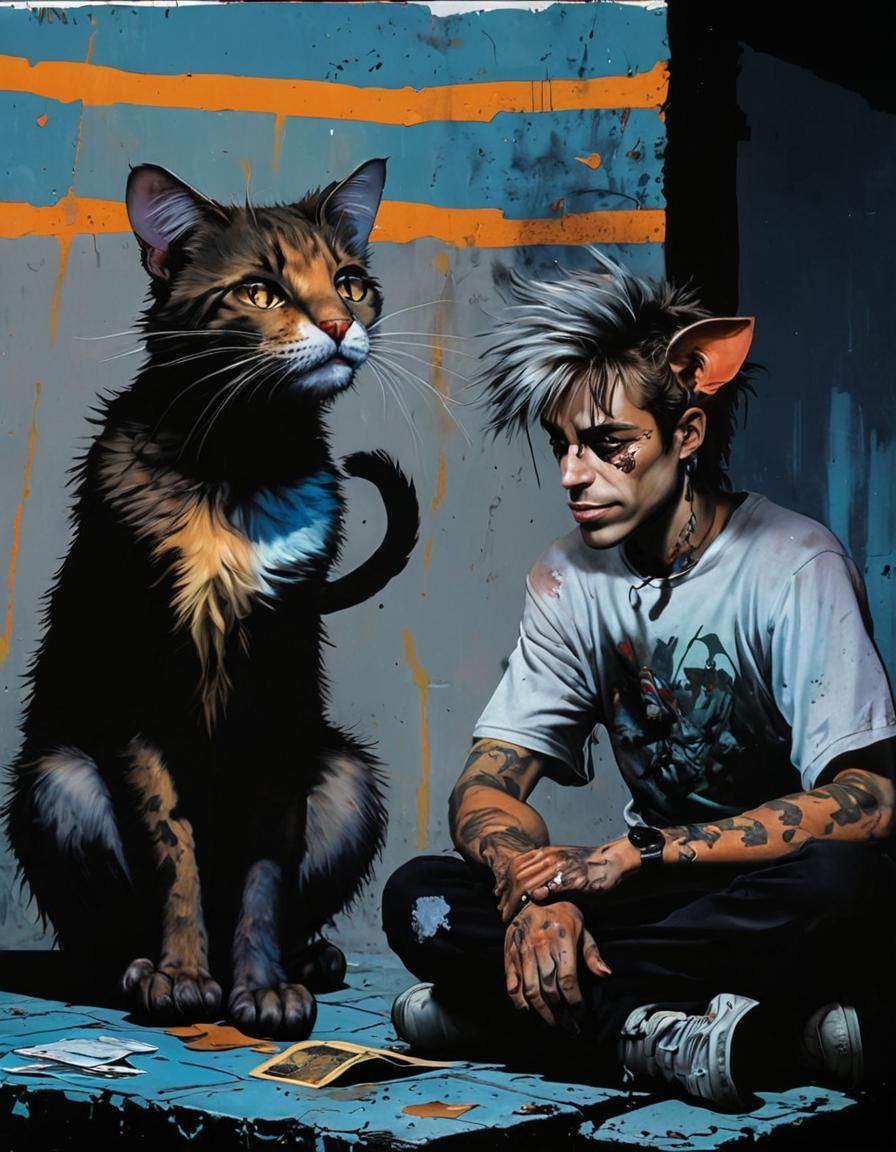 Giant Cat and Street Rat Boy: Quirky 2000s Art