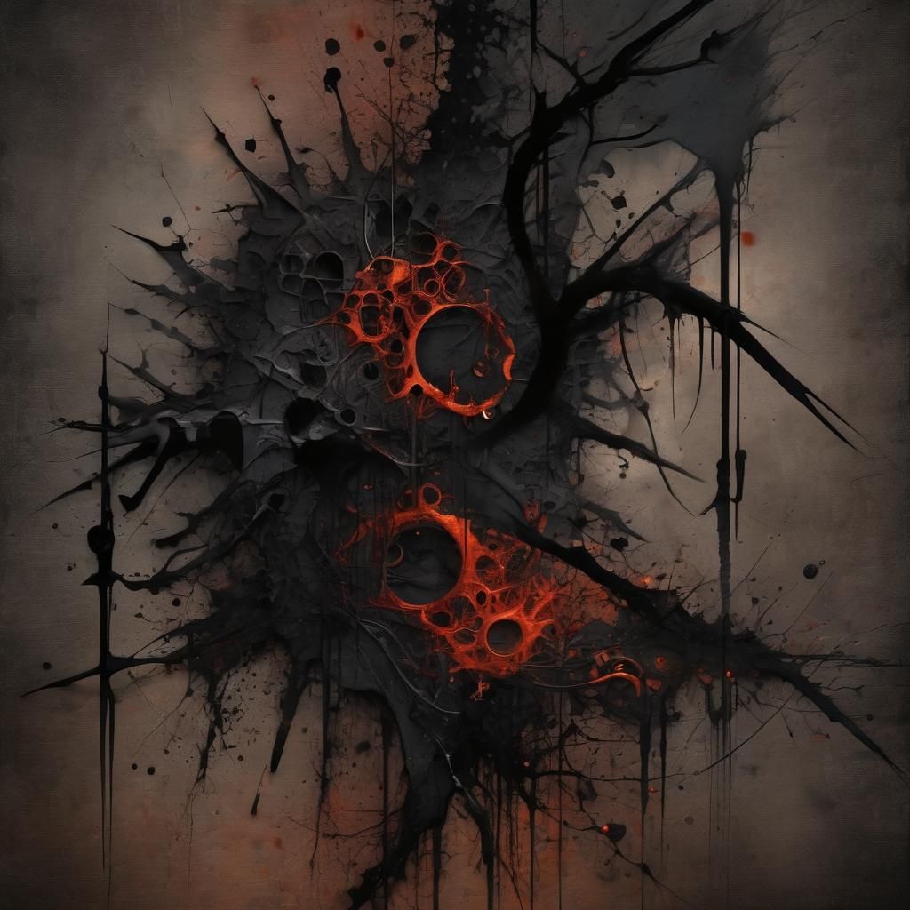 Abstract Grimdark Art with Complementary Colors