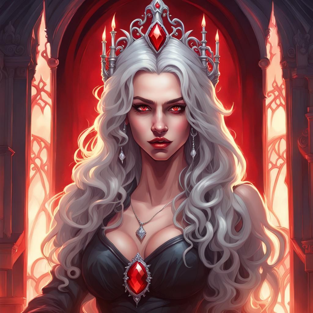 Vampire Queen Portrait in Hyperdetailed Digital Art