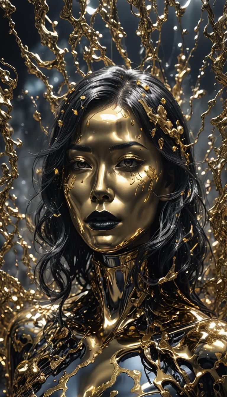 Noir Mercury Portrait in Sorayama Style