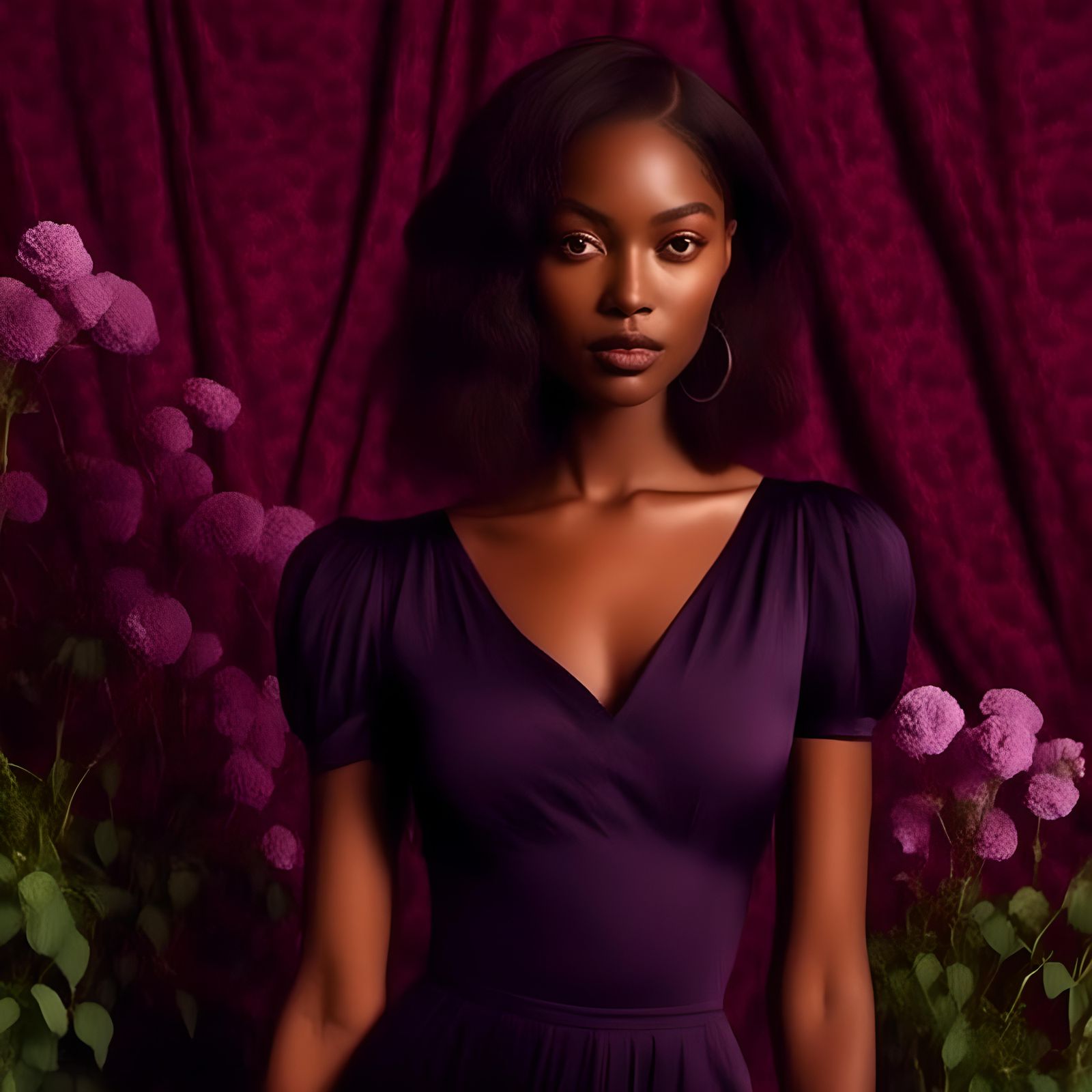 Brunette in Lavender Room: 3D Portrait