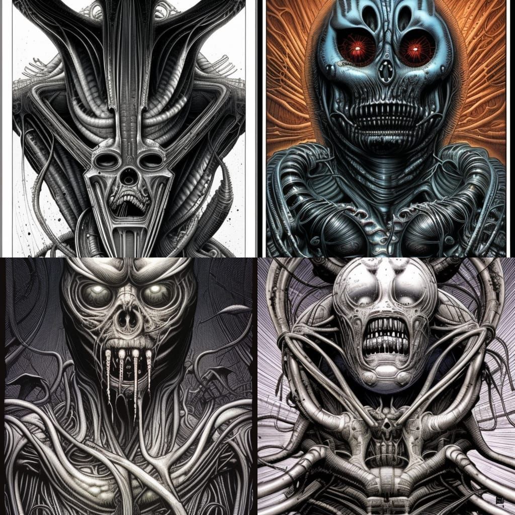 Biomechanical Comic Book Art in Giger Style