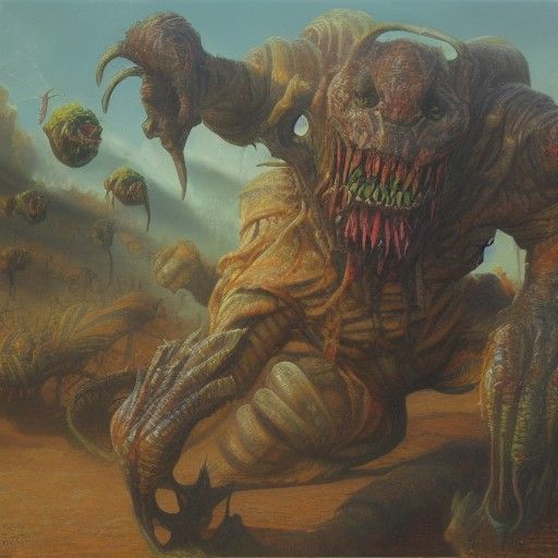 Synthetic Abomination Rage in Oil Painting Style