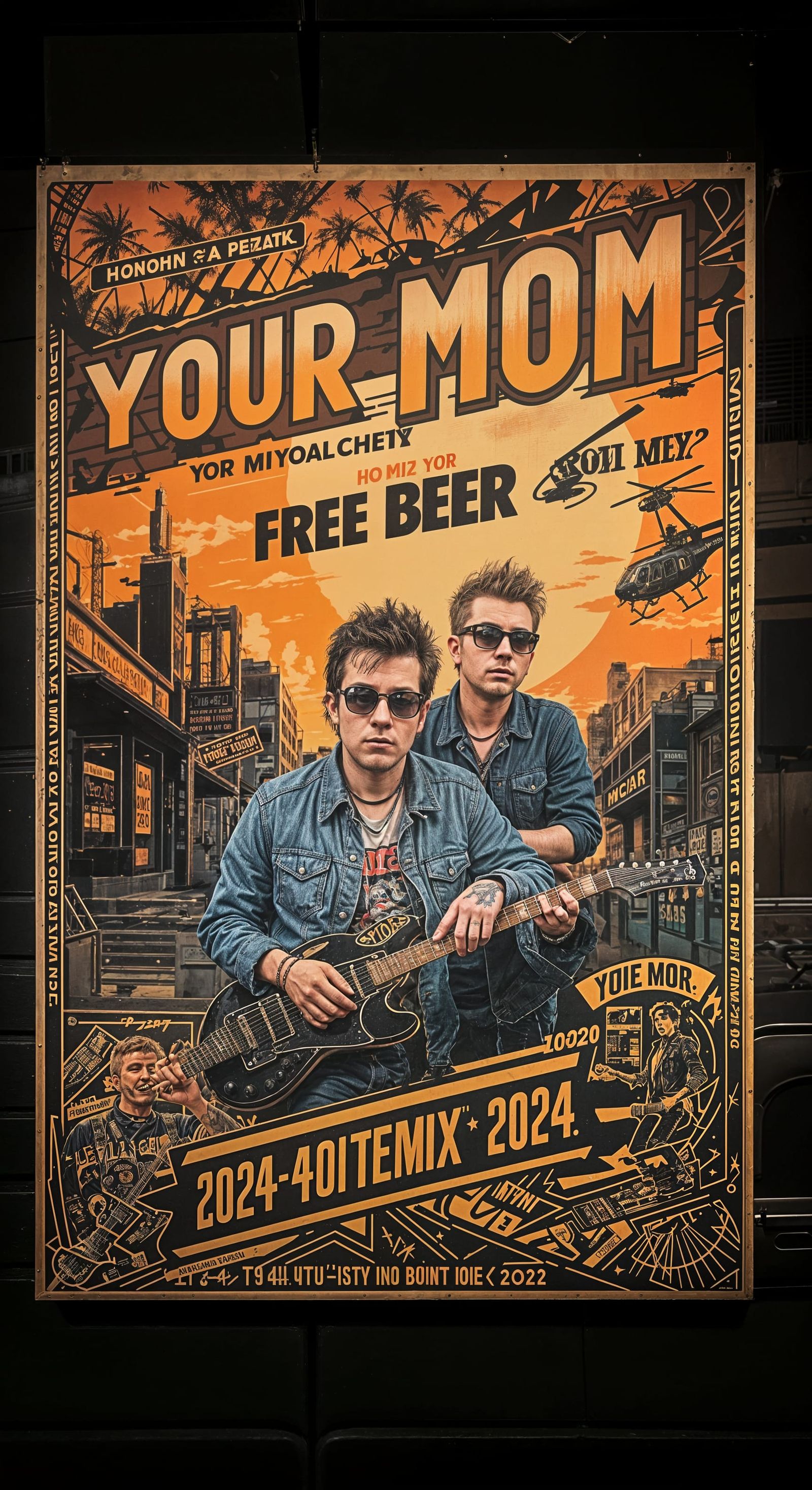 Punk Rock Tour Poster in Subway Art Style