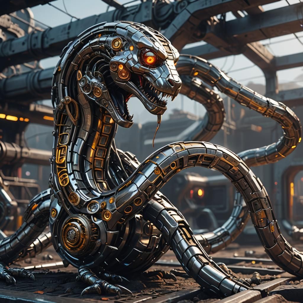 Futuristic Cyborg Snake in Post-Apocalyptic Ethiopia