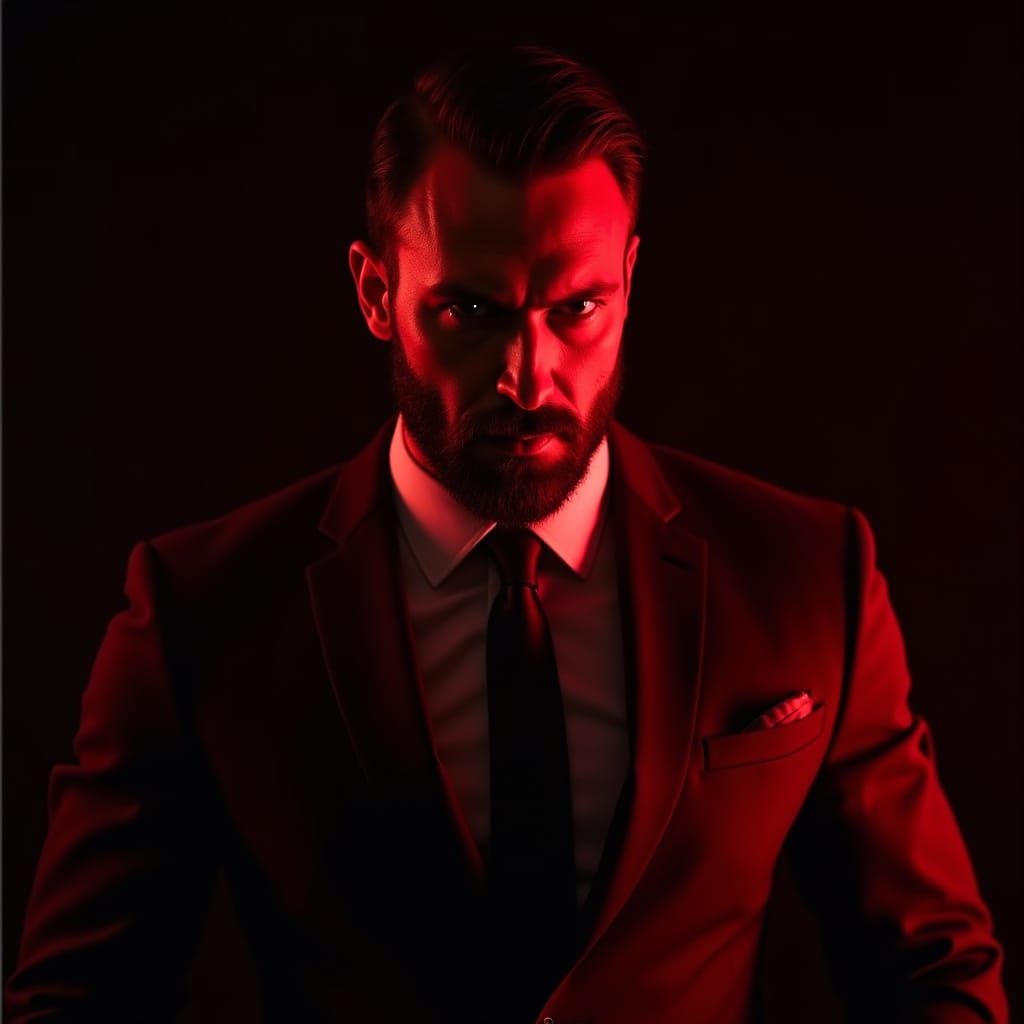 Dramatic Portrait of a Polish Man with a Menacing Gaze