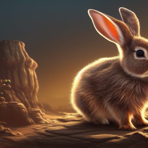 Fantastical Baby Rabbit Concept Art