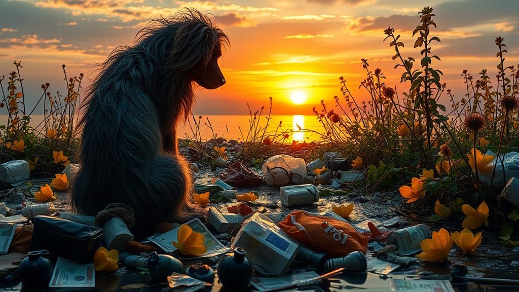 Cyberpunk Collage of Renewal and Rebirth