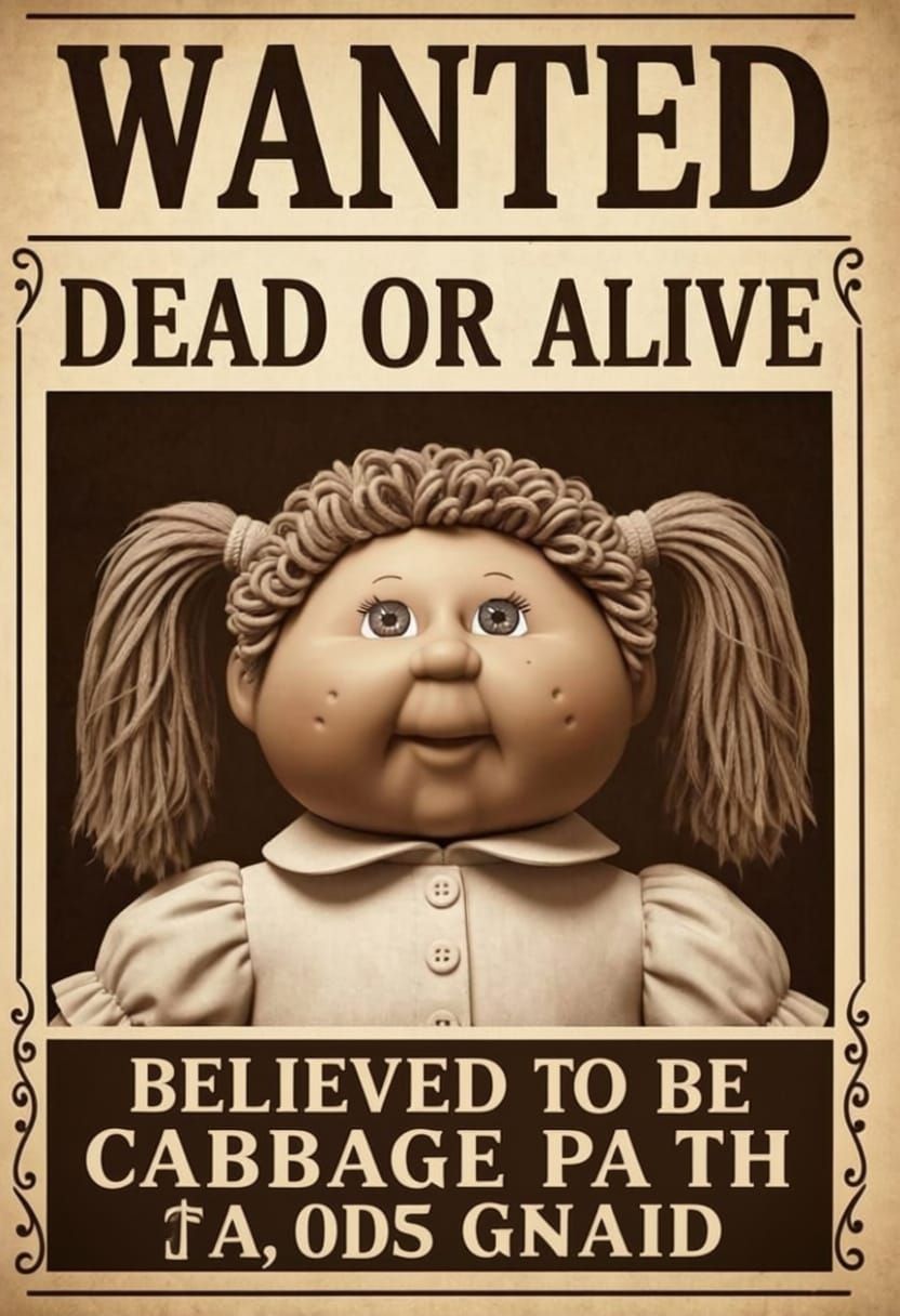 Wanted Dead Or Alive Cabbage Patch Kid Doll Portrait