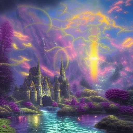 Ethereal Star Dragon in Fantasy Landscape