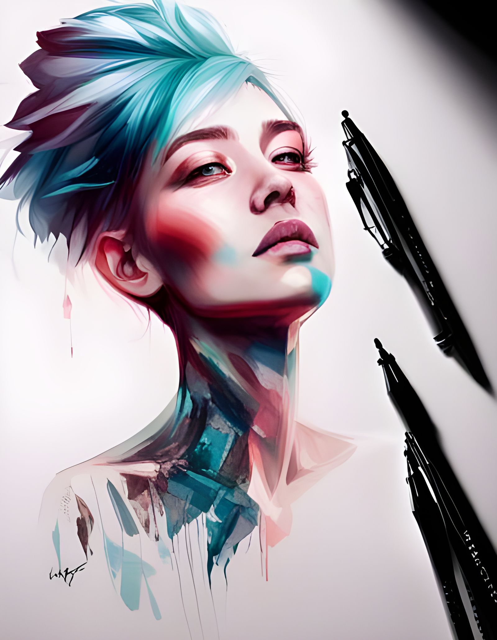 Neon Cyberpunk Dream: Japanese Girl Portrait