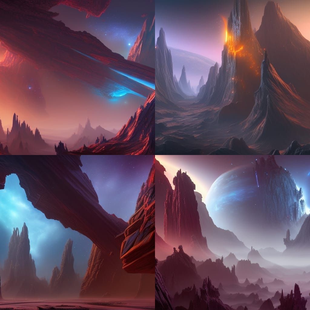 Pillars of Galaxy: Detailed Matte Painting in Deep Color
