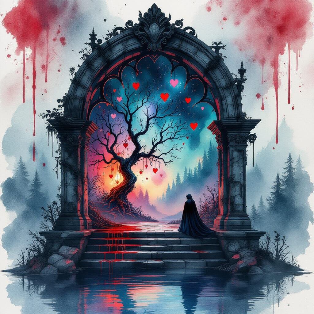 Dark Valentine's Curse Over Misty Lake