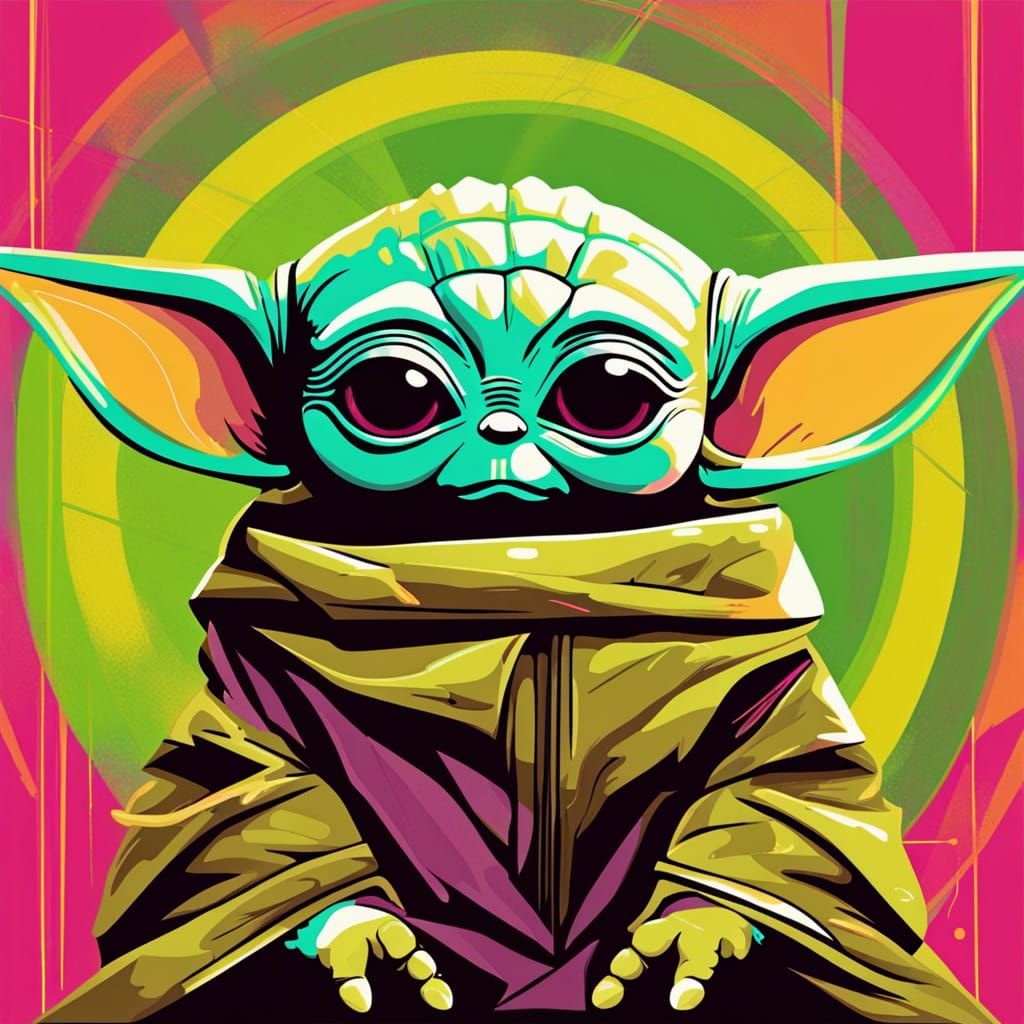 Baby Yoda Pop Art Screen Print
