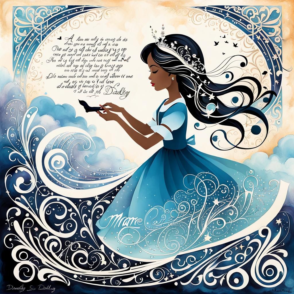 Ornate Old English Calligraphy with Delicate Flourishes