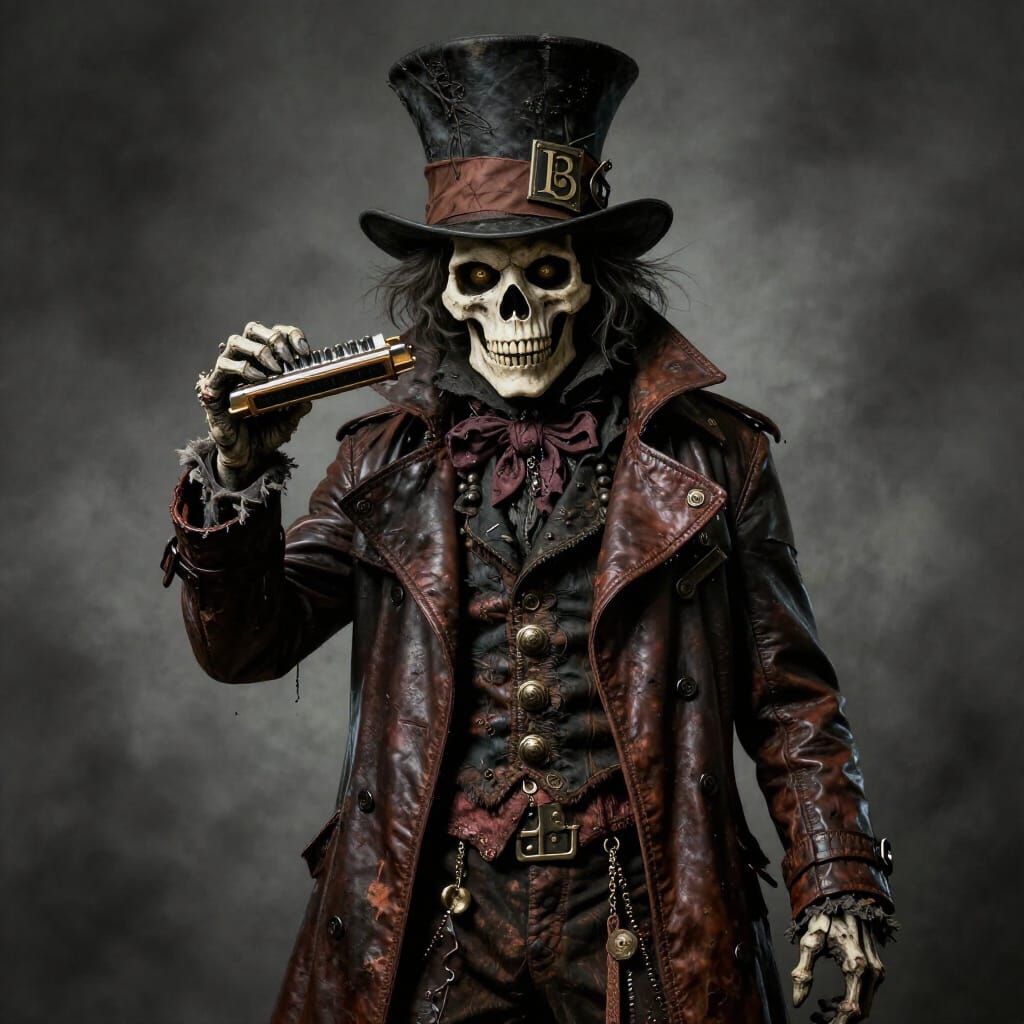 Skeleton Drifter in Gothic Steampunk Coat
