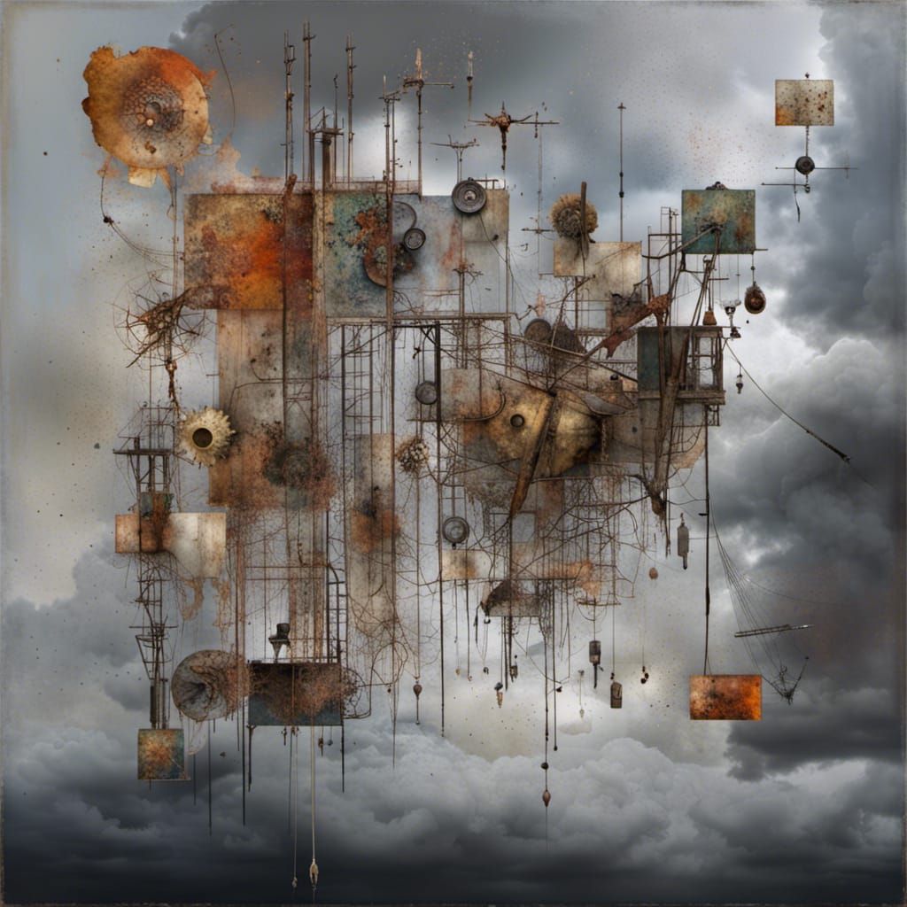 Decayed Metal and Wood Abstract Art