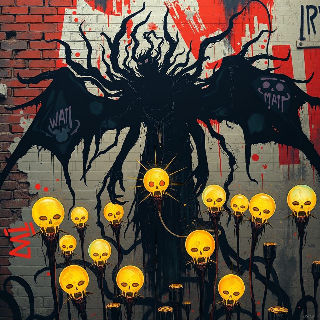 Ethereal Entity Feeds on Souls in Gritty Urban Landscape