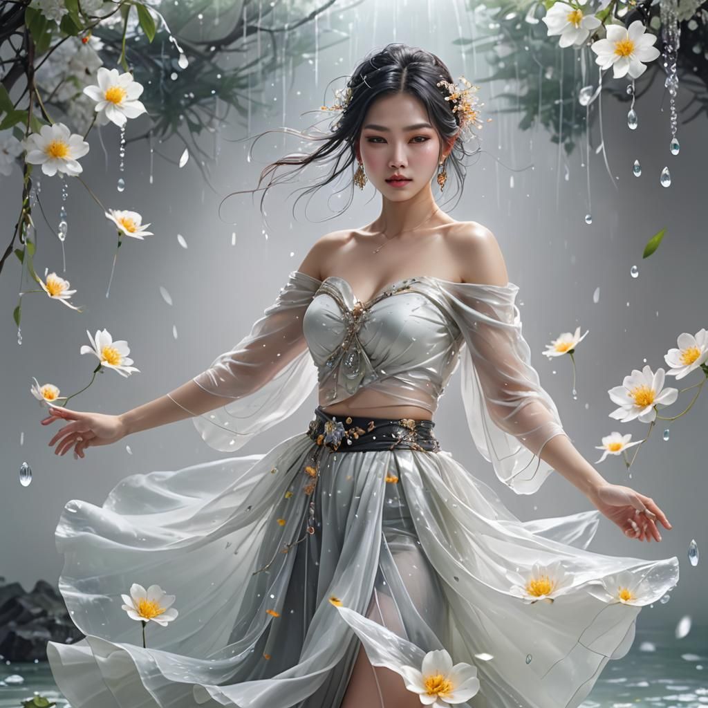 Ethereal Taiwanese Beauty in Fantasy Art Style