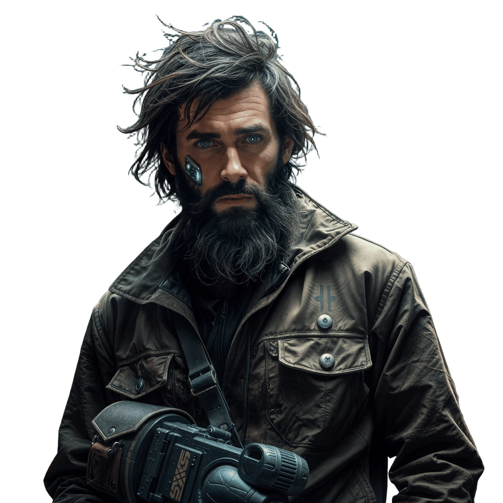 Cyberpunk Man with Cybernetic Implant