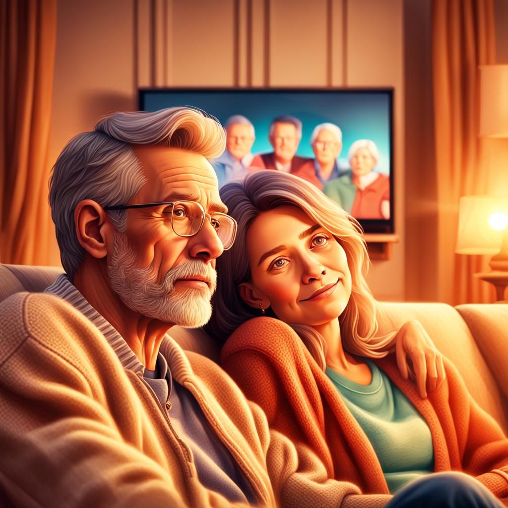 Cozy Family Evening in Hyper-Realistic Digital Art