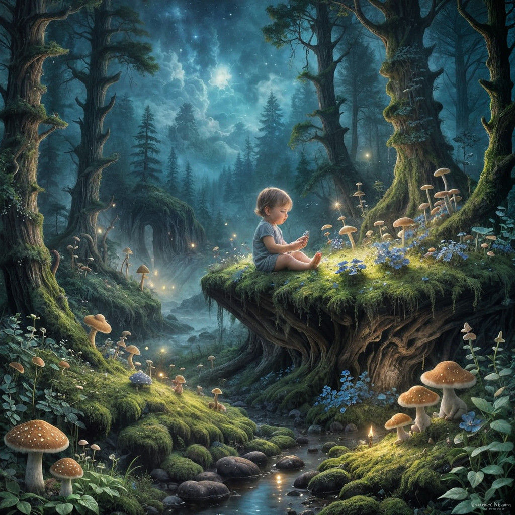 Whimsical Baby in Enchanted Forest