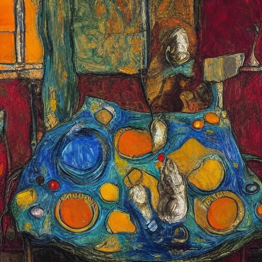 Teddy Bear and Honey Bar in Expressionist Style