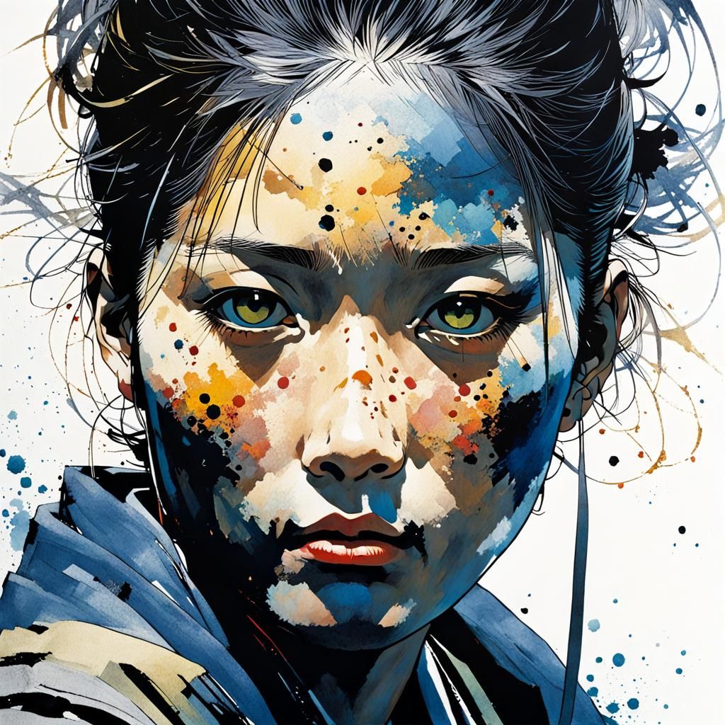 Kenyan Woman in Japanese Art Style