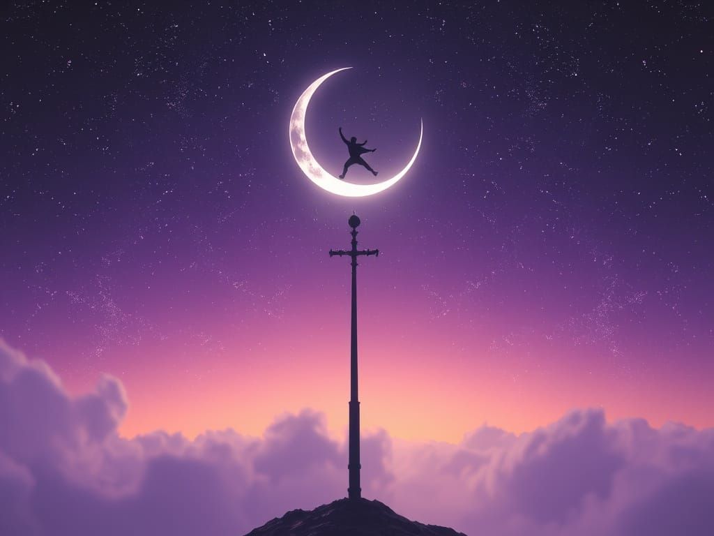 Mystical Moonlit Leap in Dark Fantasy Style