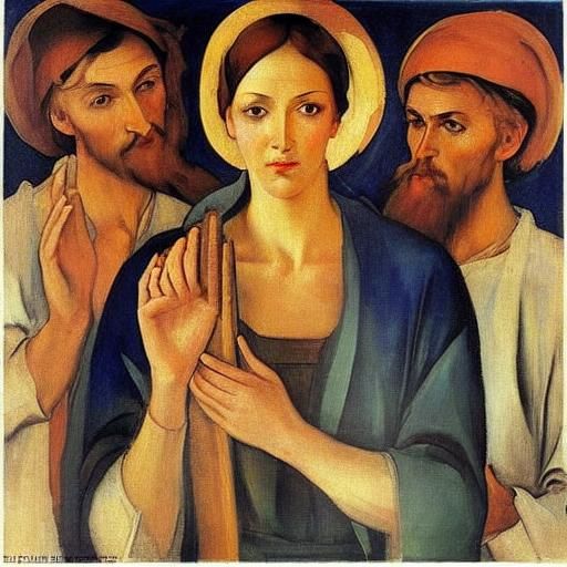 Figure Waiting at Grocery Store, Social Realism Style