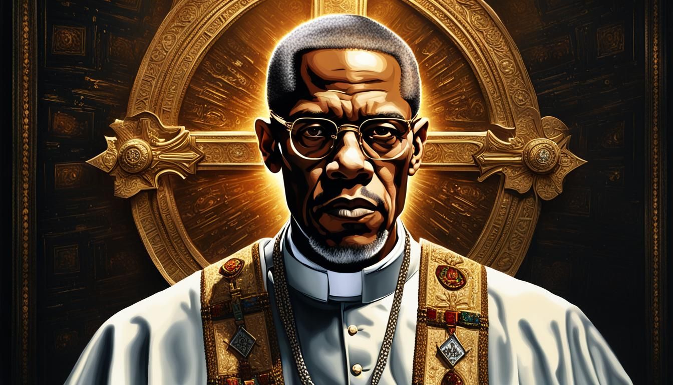Malcolm X as Pope in Da Vinci Style