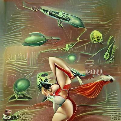 Retro Sci-Fi Pinup in Pulp Magazine Style