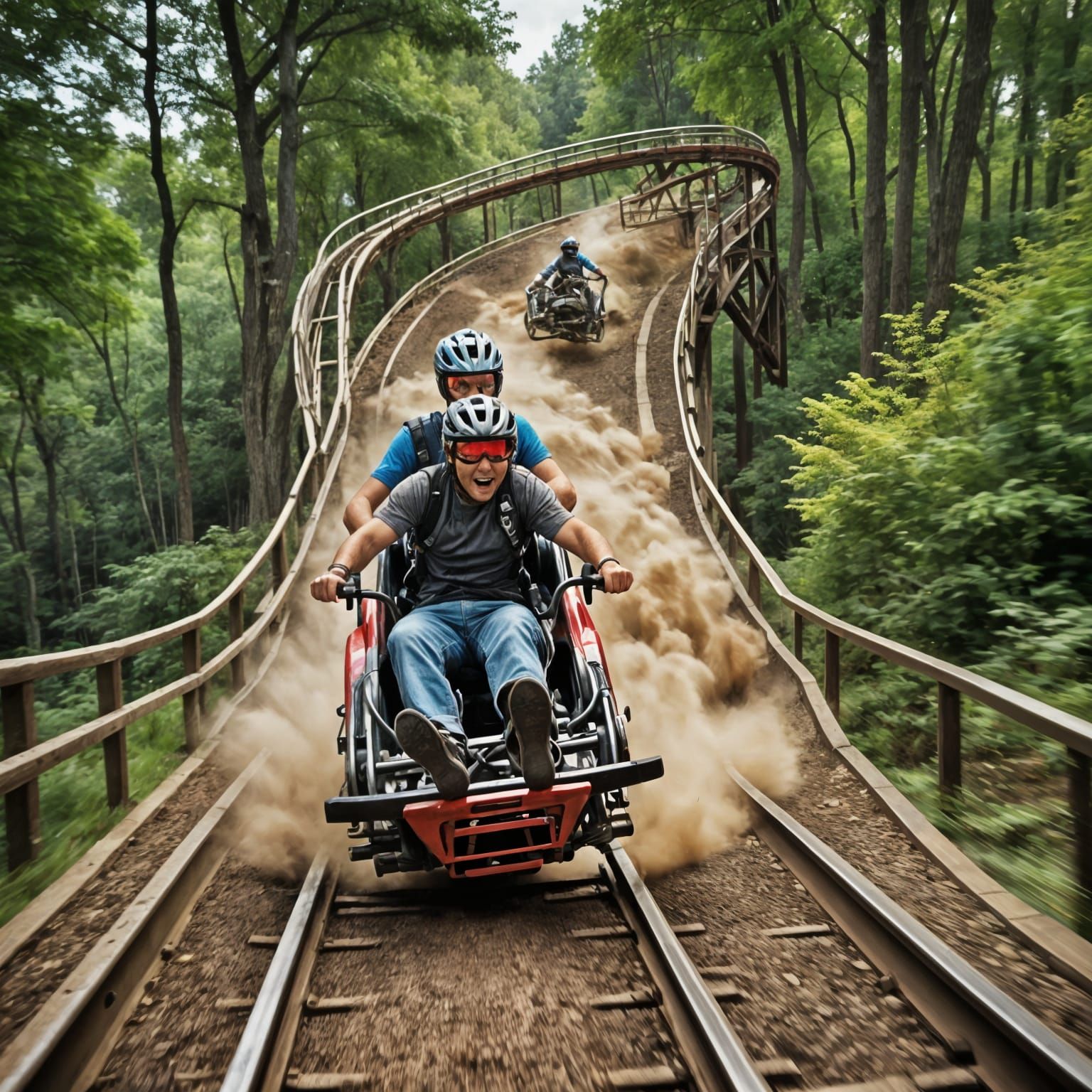 Roller Coaster Ride in Comic Book Style