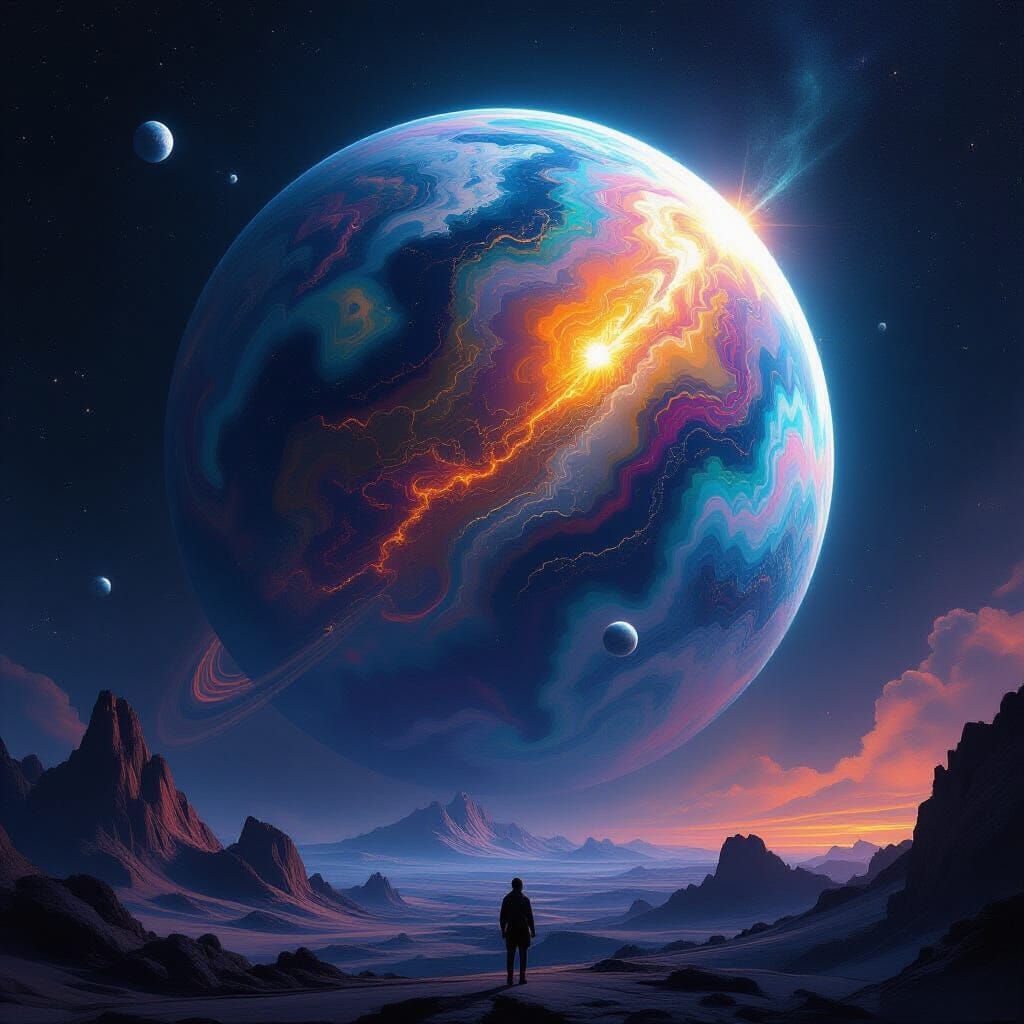 Spectacular Alien Planet in Deep Space