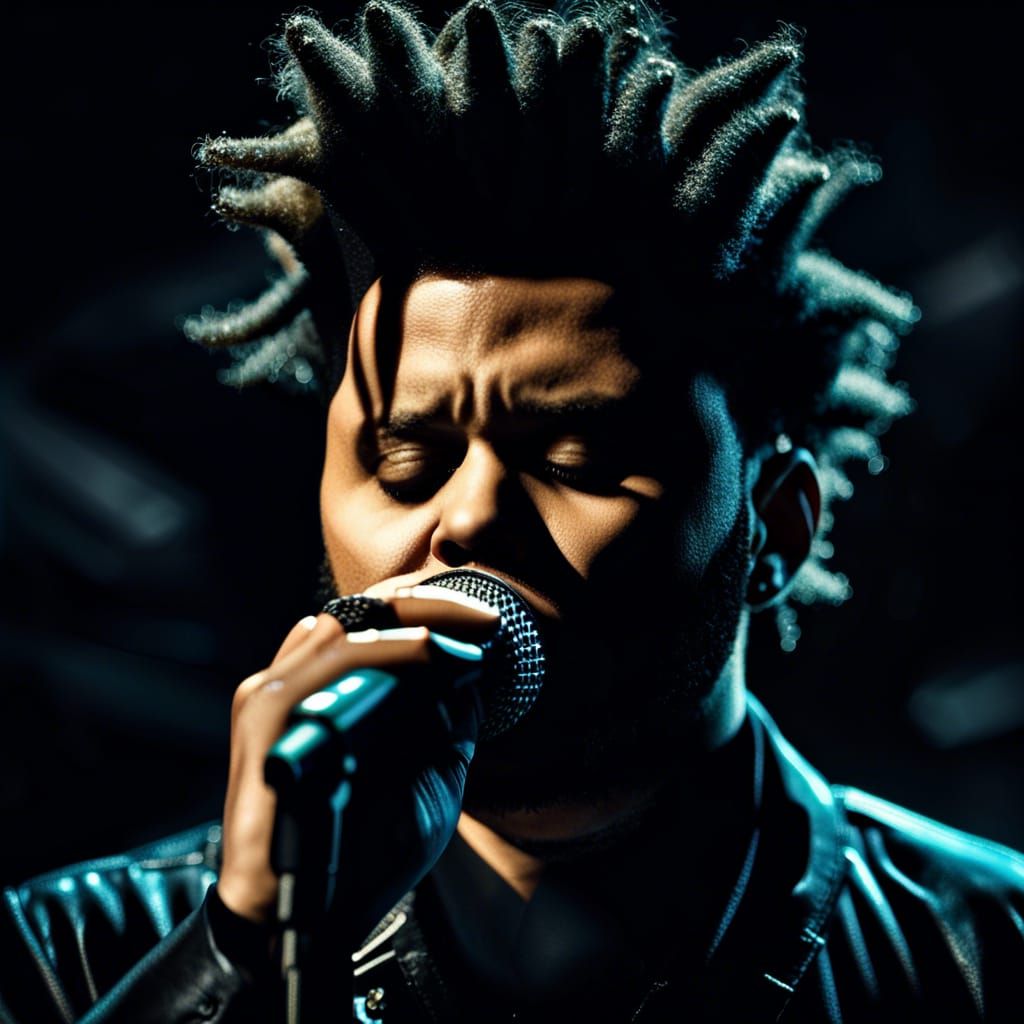 The Weeknd Singing with Eyes Closed in HDR