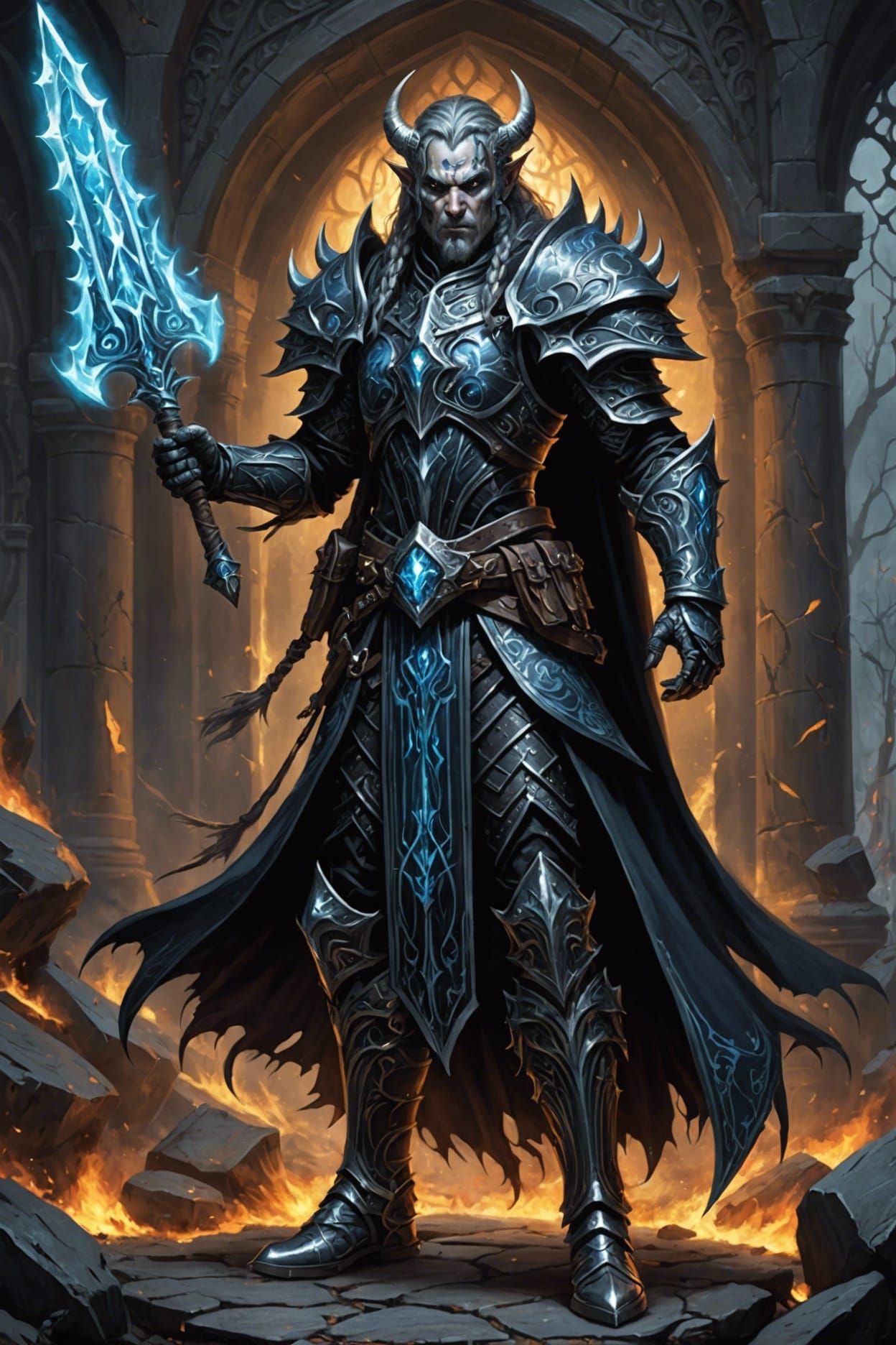 Arcane Elf Warrior with Runemagic Axes