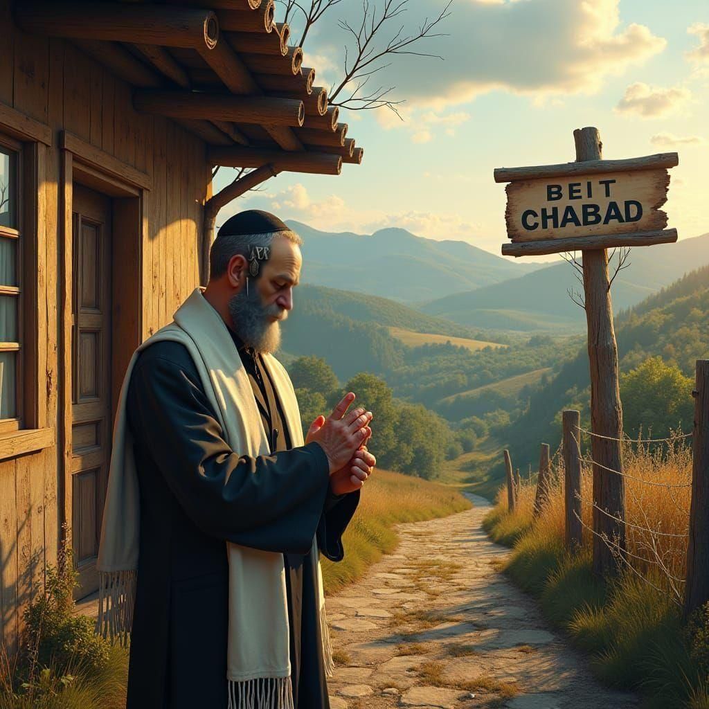 Beit Chabad Scene with Jew Praying