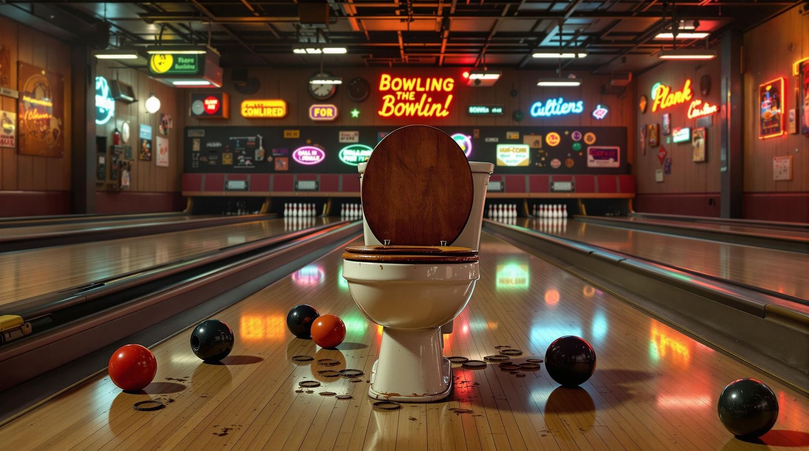 Bowling Alley with Unconventional Center Pin