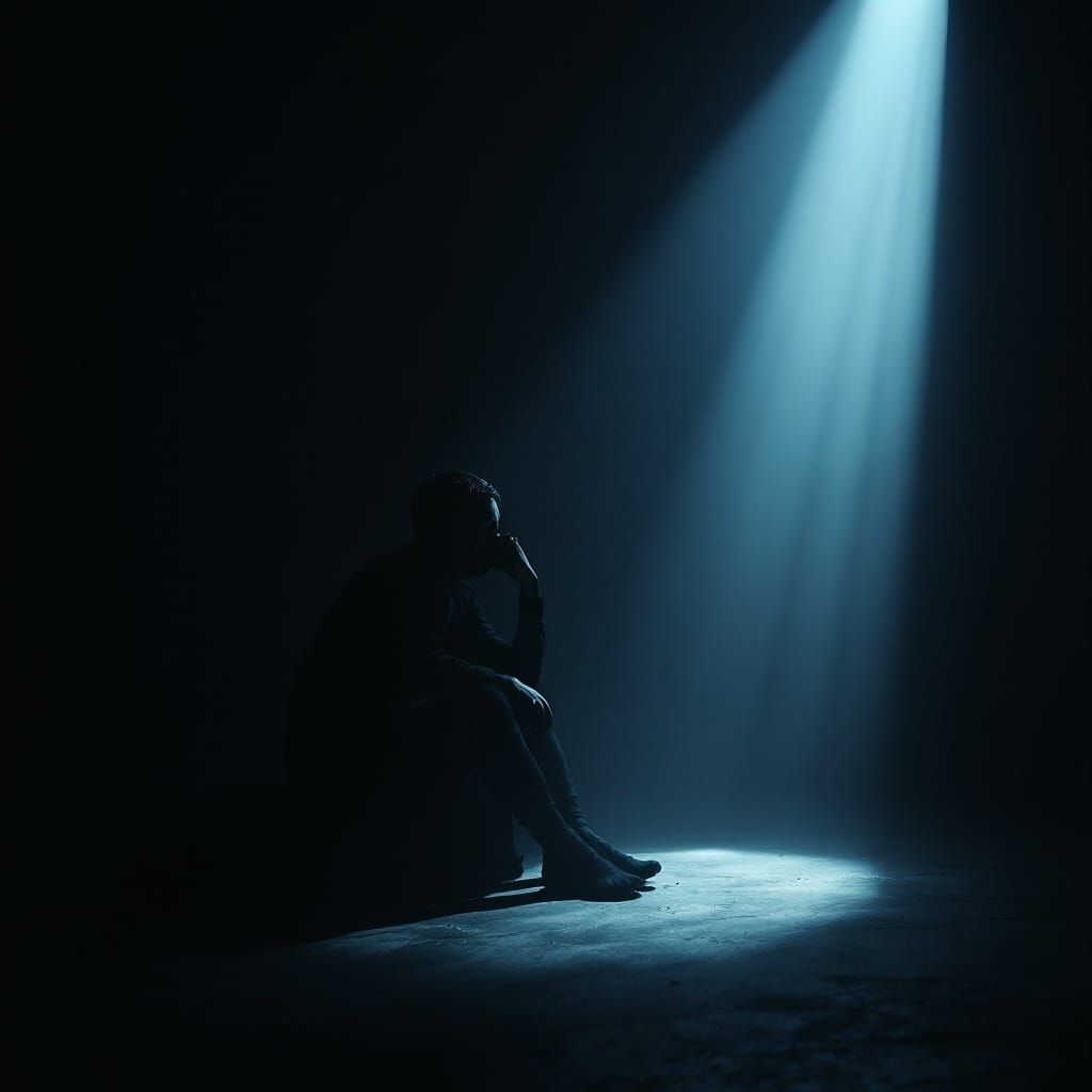 Solitary Figure in Atmospheric Light: A Study in Isolation