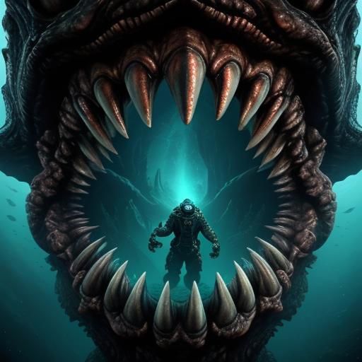 Grotesque Sea Monster in Mariana Trench: 42k Resolution