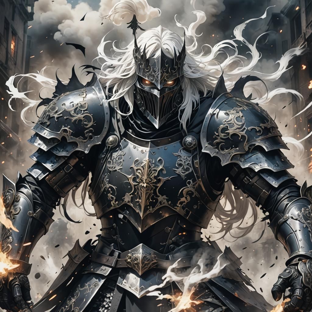 Six-Armed Knight in Anime Style