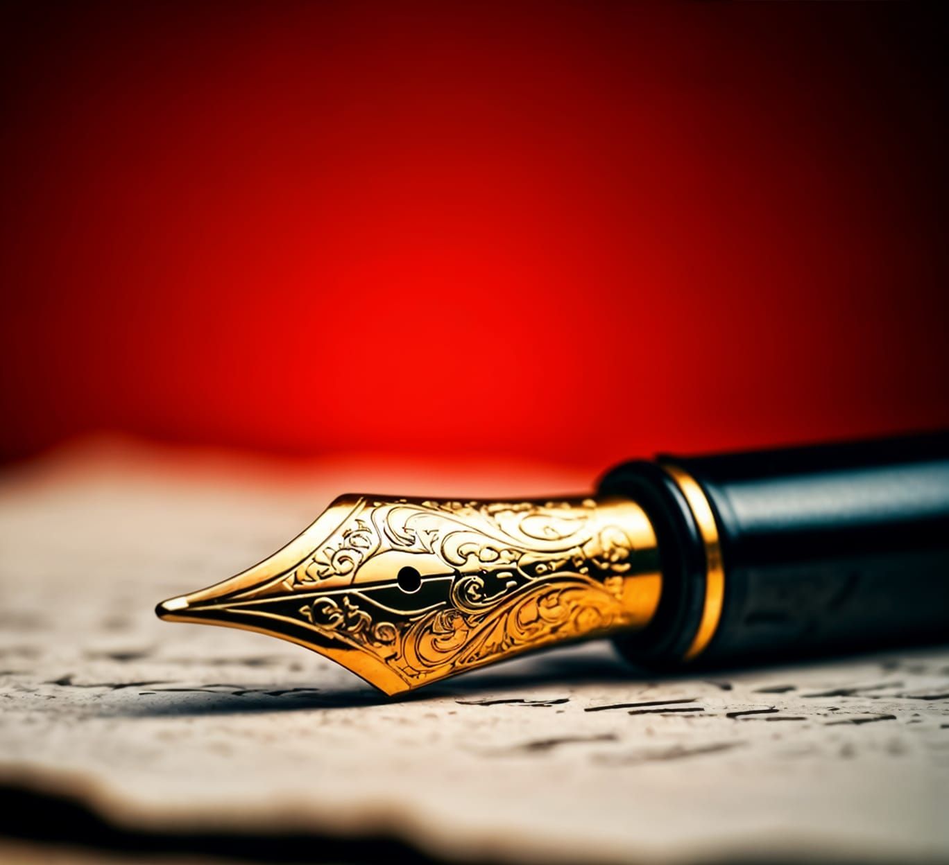 Ornate Fountain Pen Nib Macro Photography