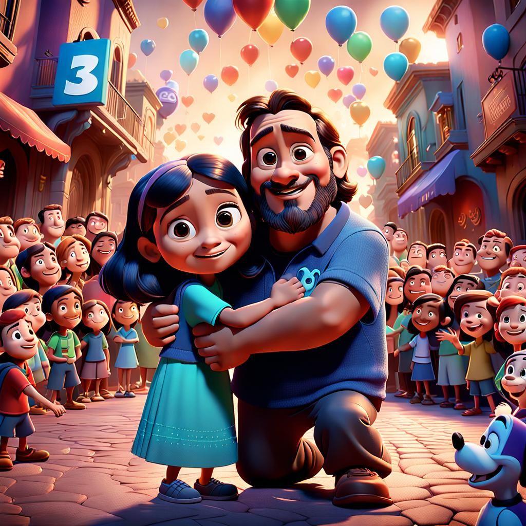 Jesus Christ Surrounded by People: Pixar Style 3D Art