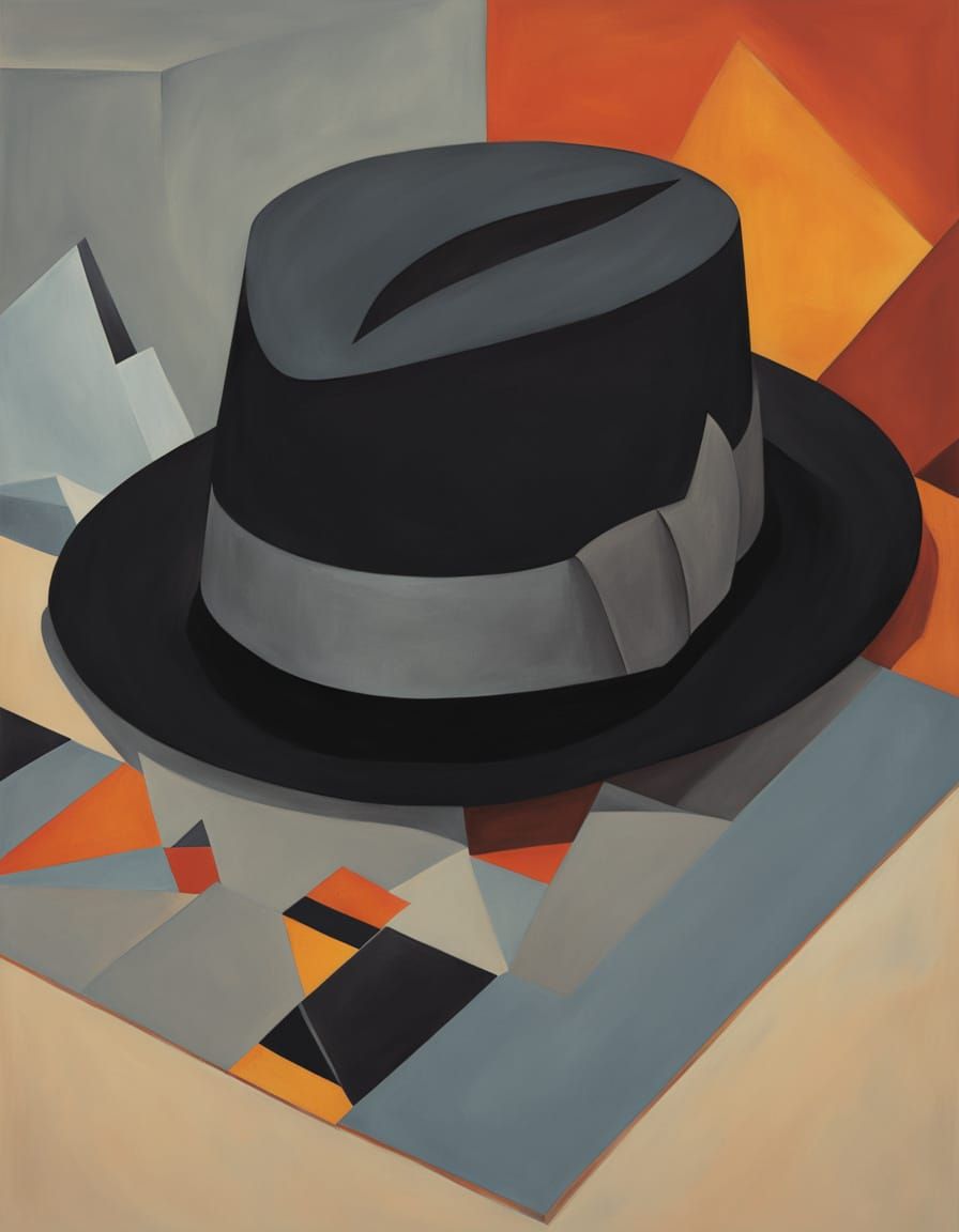 Hyper-Realistic Wooden Tabletop Still Life in Cubist Style