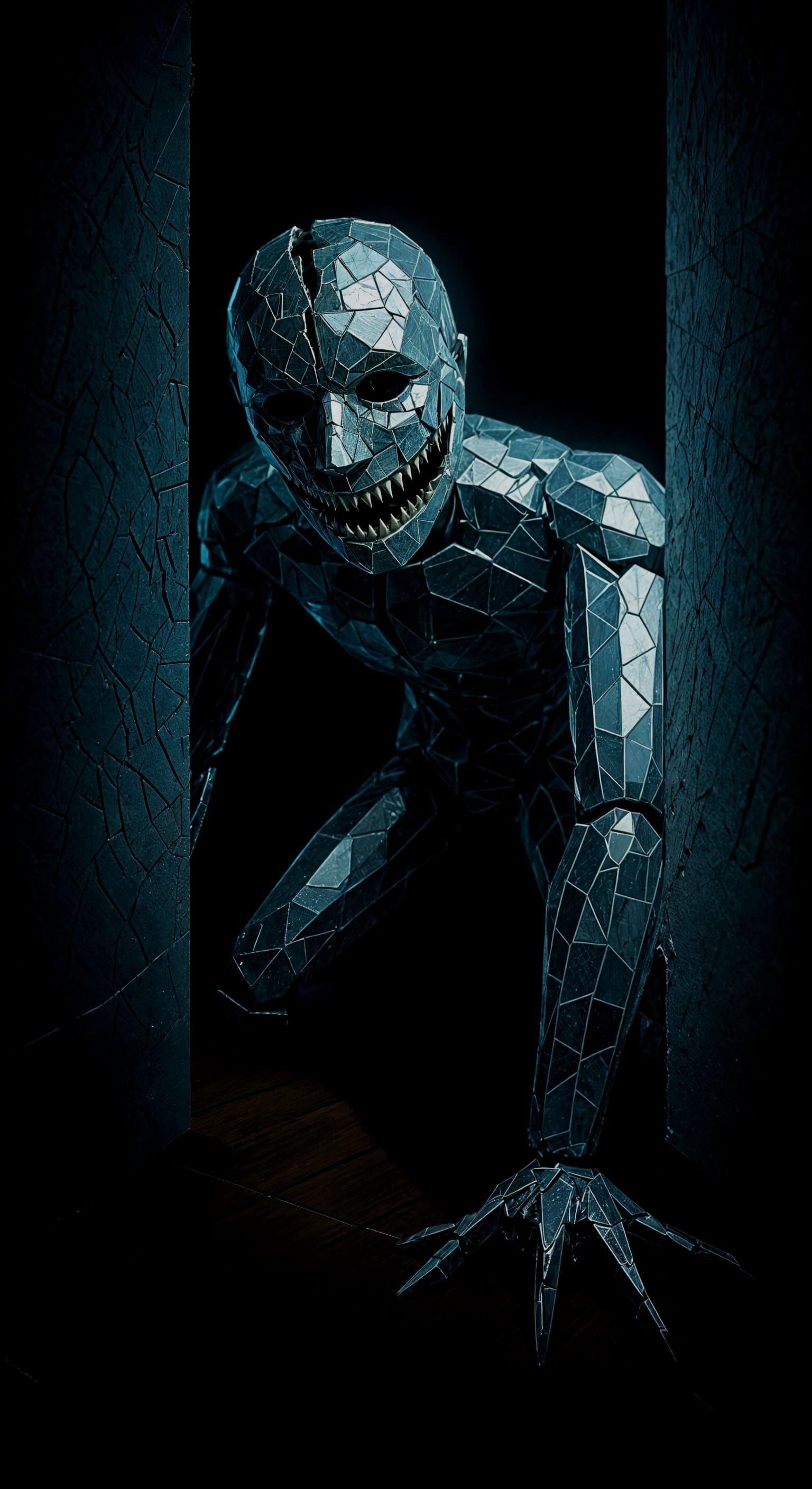 Grotesque, Mosaic Creature Lurks in Shadows