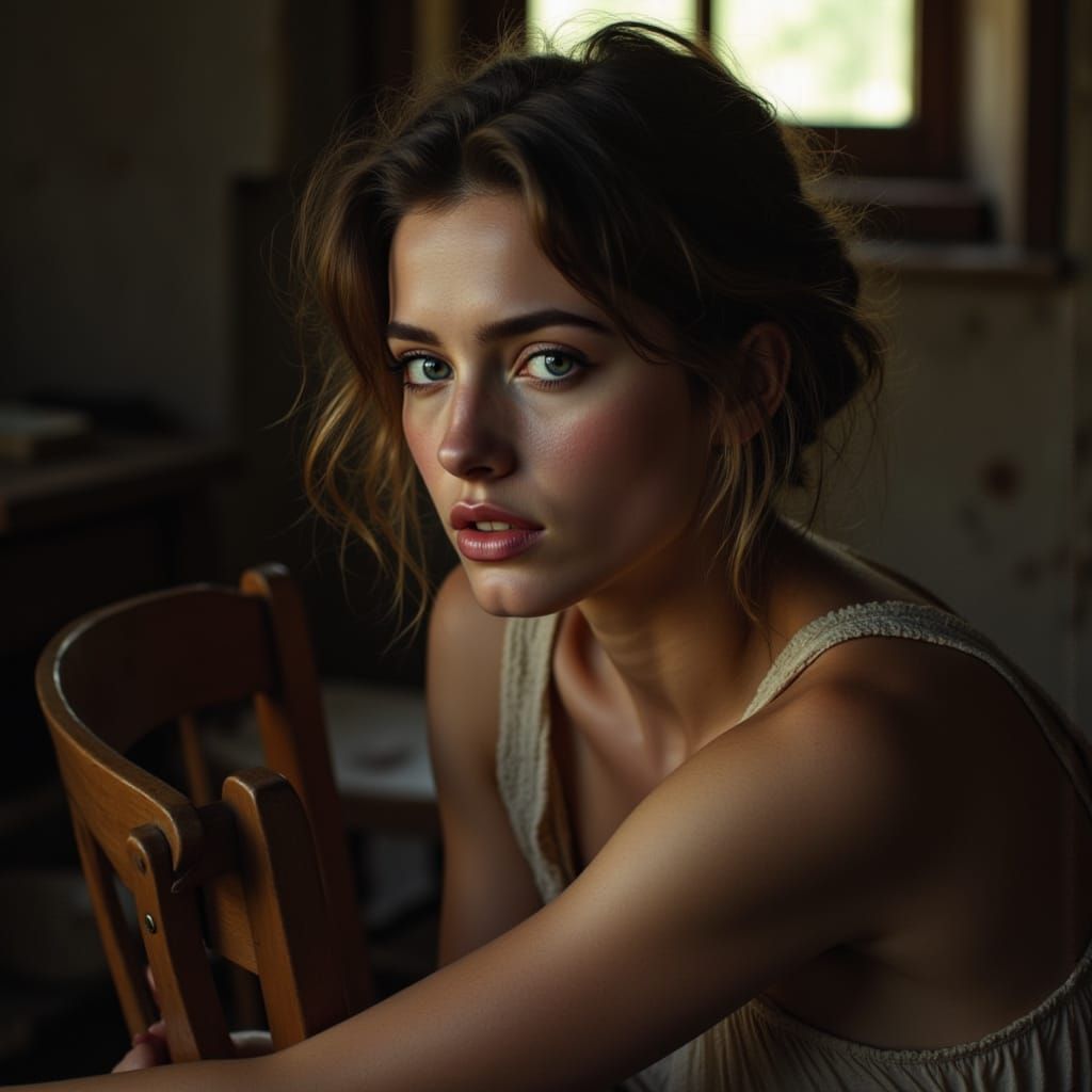 Intimate Contemplation in Golden Light