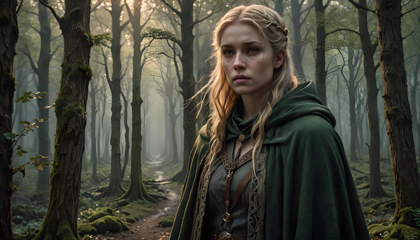 Young Maiden in Forest: D&D Inspired Art