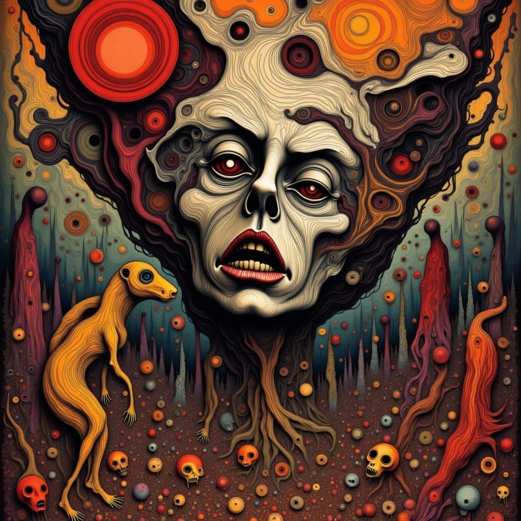 Surreal Schizoaffective Landscape with Volumetric Lighting