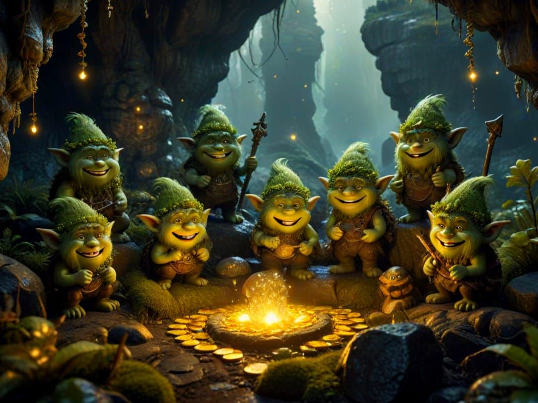Happy Trolls at the Gold Coin Spring